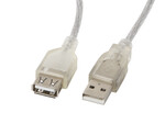 Подовжувач USB-A M/F 2.0 5м прозорий ферит