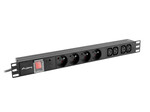 Роз'ємна стійка PDU 19" 1U 10 A 4x 230 V PL 4x IEC C13 2м чорна C14