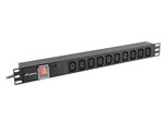 Розподільна колодка RACK PDU 19" 1U 10 A 10x IEC C13 2м чорна C14