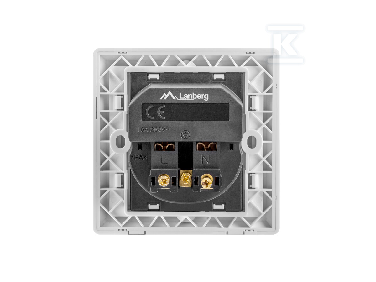 Gniazdo podtynkowe 230 V pojedyncze + - AC-WS01-USB2-E