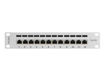 Patch panel 12 портів 1U 10" кат. 5E FTP з організатором кабелів, екранований, сірий