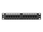 Patch panel 12 портів 1U 10" кат. 6 UTP чорний