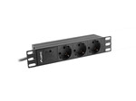 Роз'ємна стрічка RACK PDU 10" 1U 10 A 2m 3x schuko чорна C14