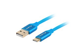 Кабель USB-C(male)->USB-A(male) 2.0 0,5м синій преміум QC 3.0