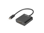 Адаптер USB-C(м) 3.1->HDMI(ф) (DisplayPort alt mode) на кабелі 15 см чорний.