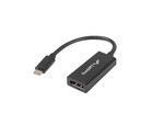 Адаптер USB-C(м) 3.1->DisplayPort(ф) на кабелі 15 см чорний
