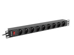 Роз'ємна стійка PDU 19" 1U 16 A 9x 230 V PL 3м чорна