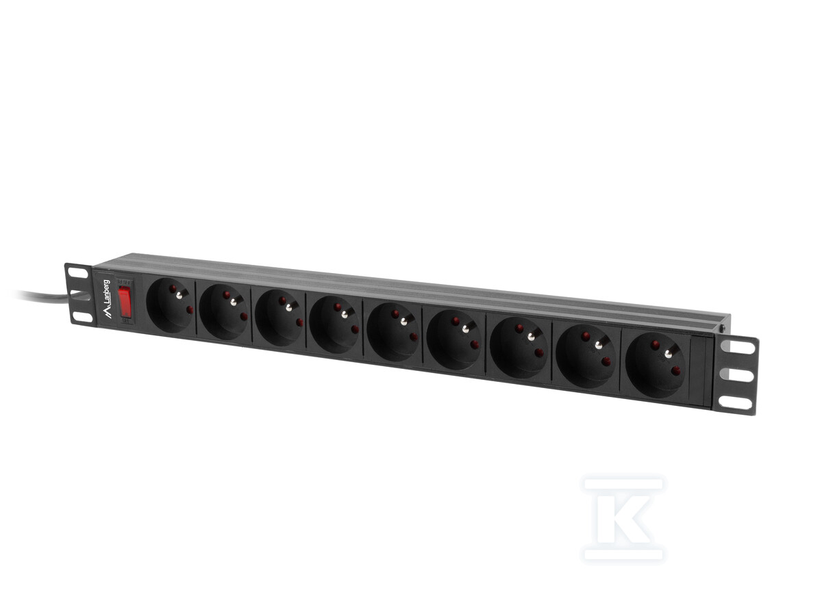 Роз'ємна стійка PDU 19" 1U 16 A 9x 230 - PDU-09E-0300-BK