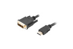 Кабель HDMI(м)->DVI-D(м)(18+1) 1,8м чорний single link позолочені контакти