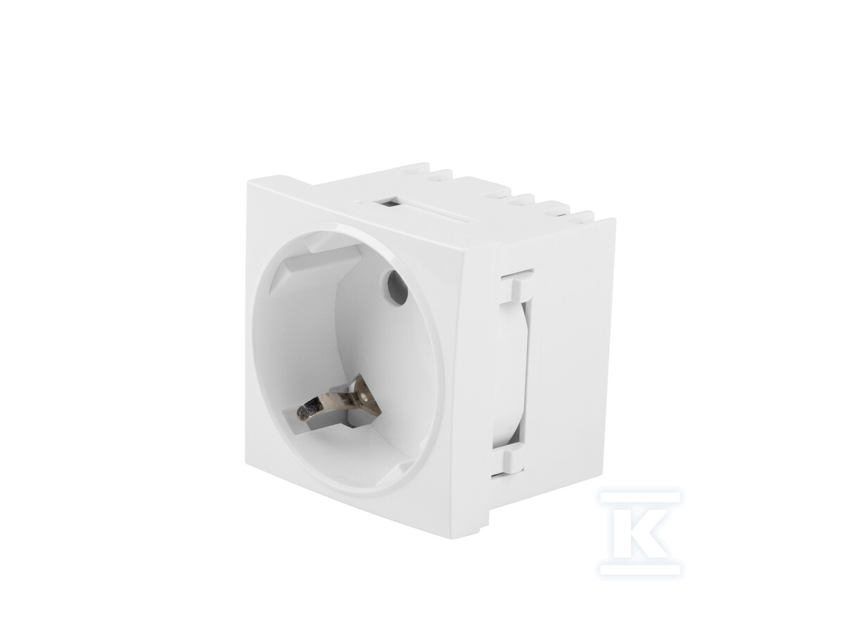 Gniazdo 45x45 230 V pojedyncze schuko + - AC-4545-F-W