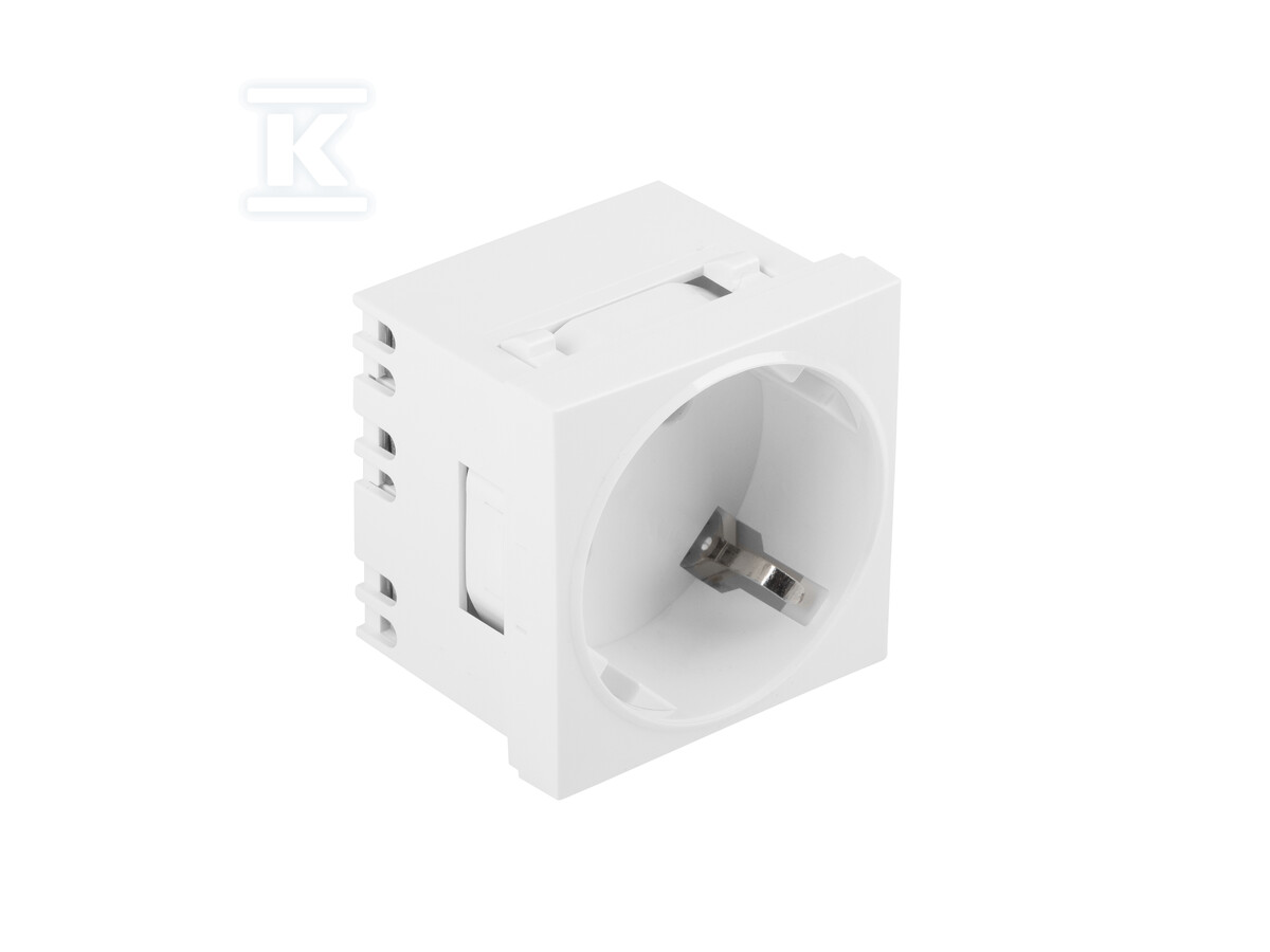 Gniazdo 45x45 230 V pojedyncze schuko + - AC-4545-F-W
