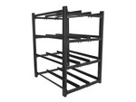 Стелаж для акумуляторів UPS 830x650 3 ряди 4 рівні (12 полиць) чорний (розбирається)