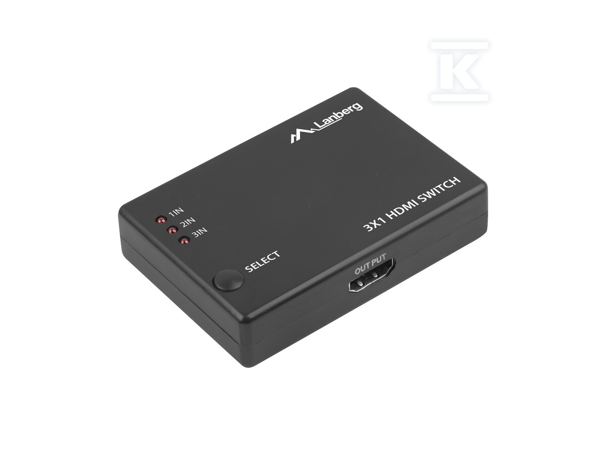 Відеоперемикач 3x HDMI чорний + порт - SWV-HDMI-0003