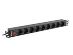 Роз'ємна стрічка живлення RACK PDU 19" 1U 16 A 9x schuko 3м чорна