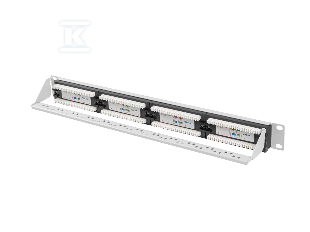 Patch panel 24 порти 1U 19" кат. 6 A - PPUA-1024-S