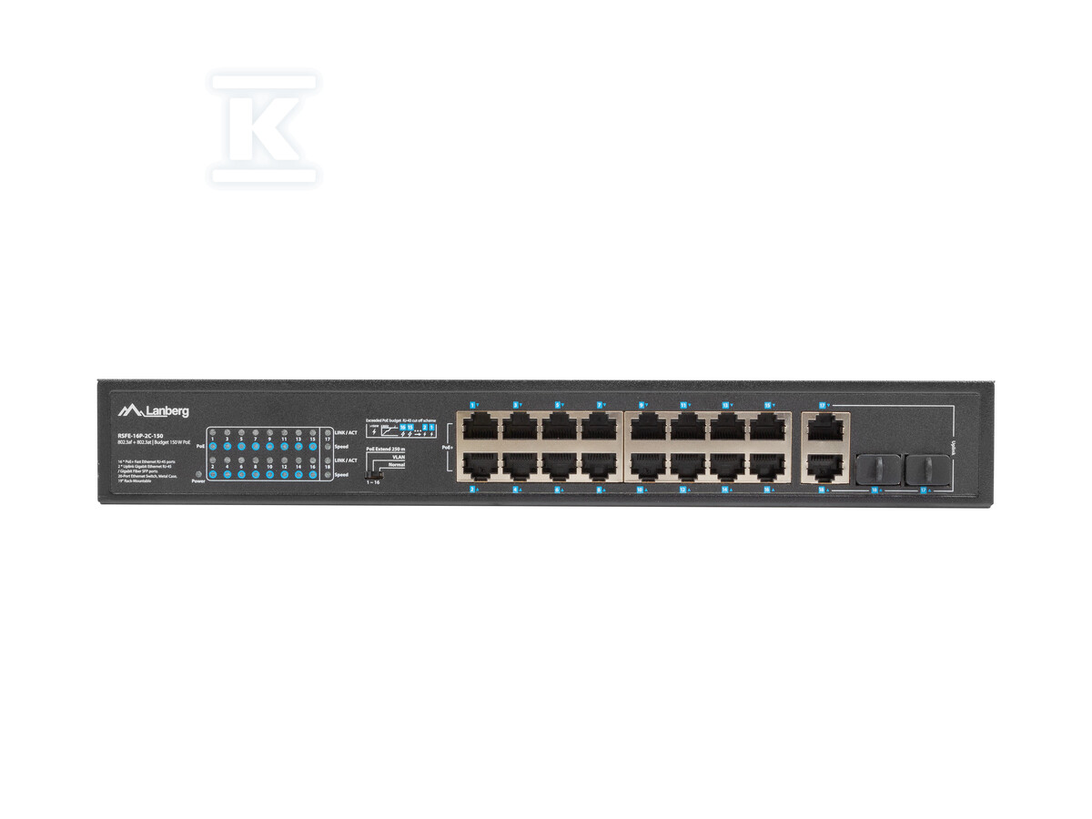 Switch 16x 100MB POE+/2X комбо - RSFE-16P-2C-150
