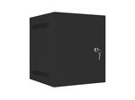 Шафа інсталяційна RACK настінна 10" 6U 280x310 чорна металеві двері (розбірна конструкція)