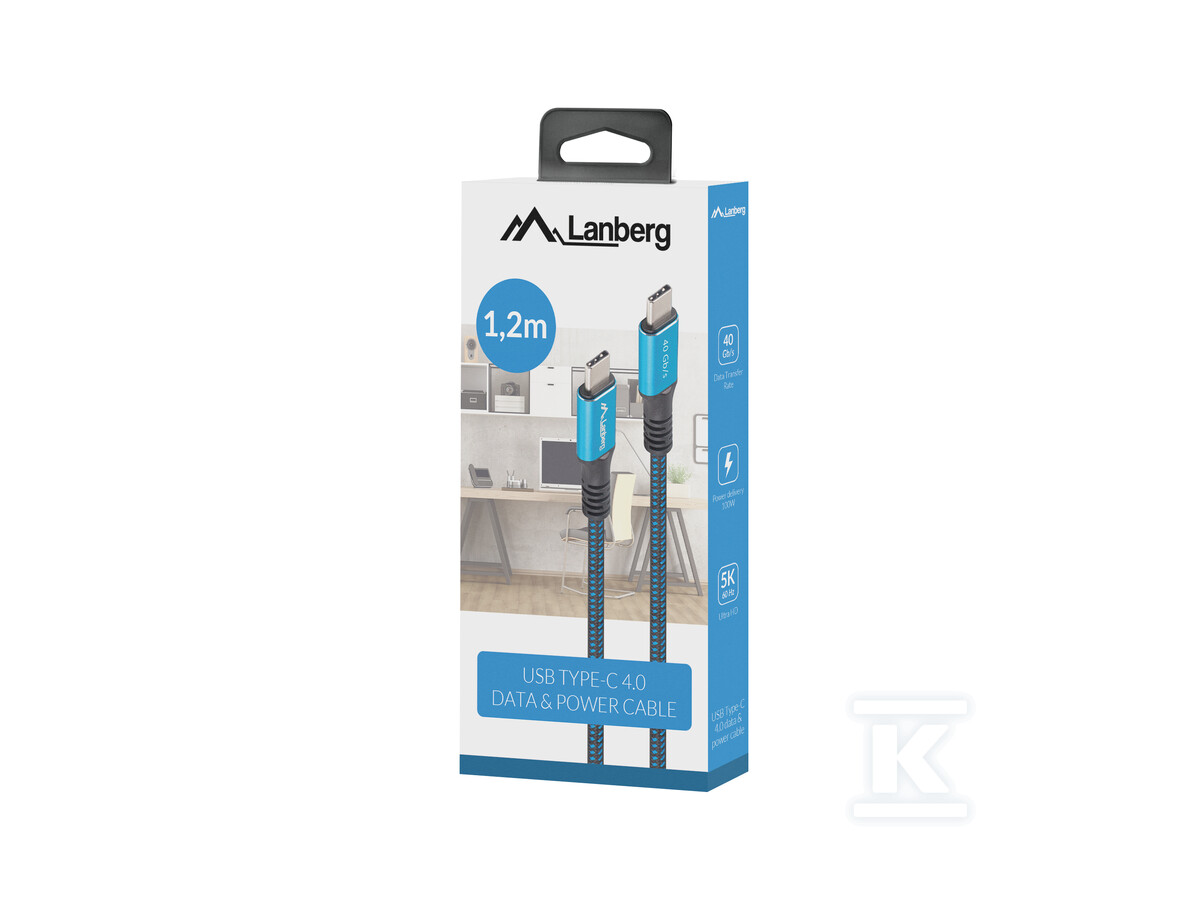 Кабель USB-C M/M USB4 1.2M 100 W 8K - CA-CMCM-45CU-0012-BK