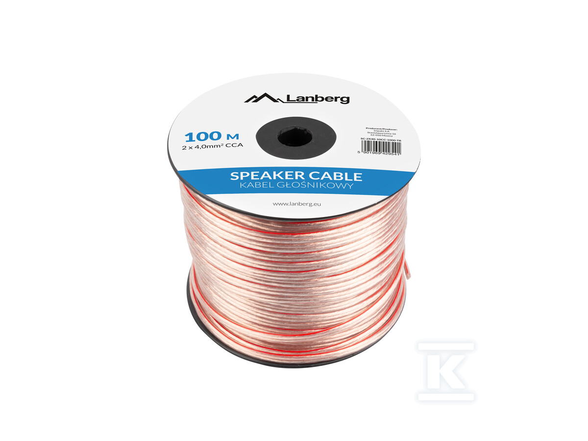 Kabel głośnikowy 2x4.0MM2 100m - SC-2X40-10CC-1000-TR