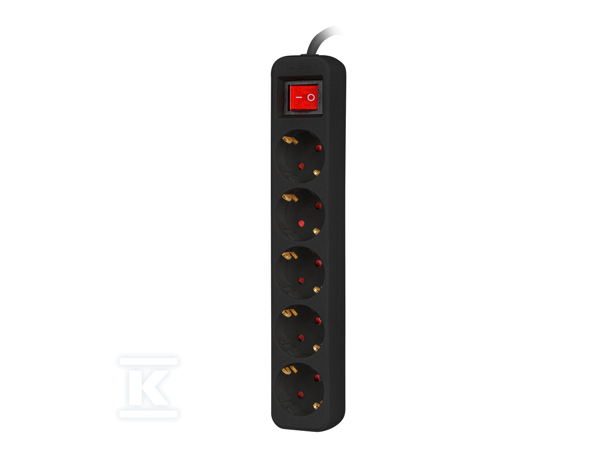 Подовжувач 3м 5x 230 V schuko з - PS1-05F-0300-BK