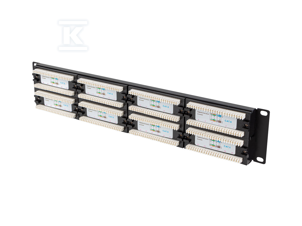Patch panel 48 порт 2U 19" кат. 6 UTP - PPU6-2048-B