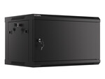 Шафа інсталяційна RACK підвісна 19" 6U 600x450 чорна металеві двері (розбирається)
