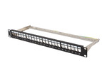 Patch panel vuoto 24 porte 1U 19" FTP con organizer per moduli keystone nero