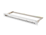 Patch panel vazio 24 portas 1U 19" FTP com organizador para módulos keystone cinza