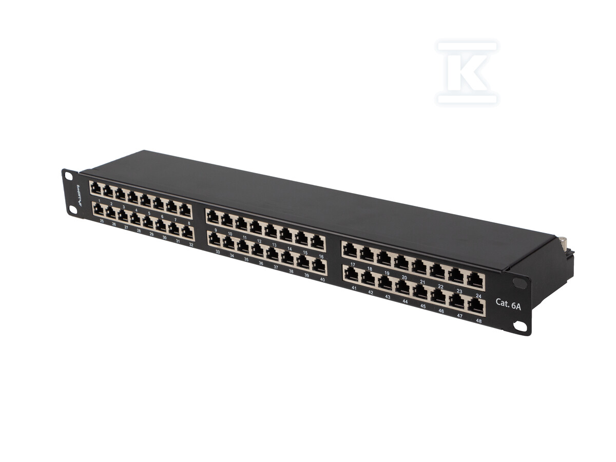 Patch panel 48 портів 1U 19" кат. 6A - PPSA-1048-B