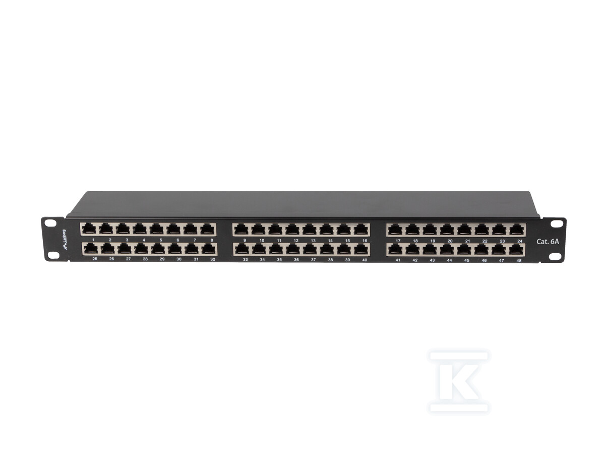 Patch panel 48 портів 1U 19" кат. 6A - PPSA-1048-B