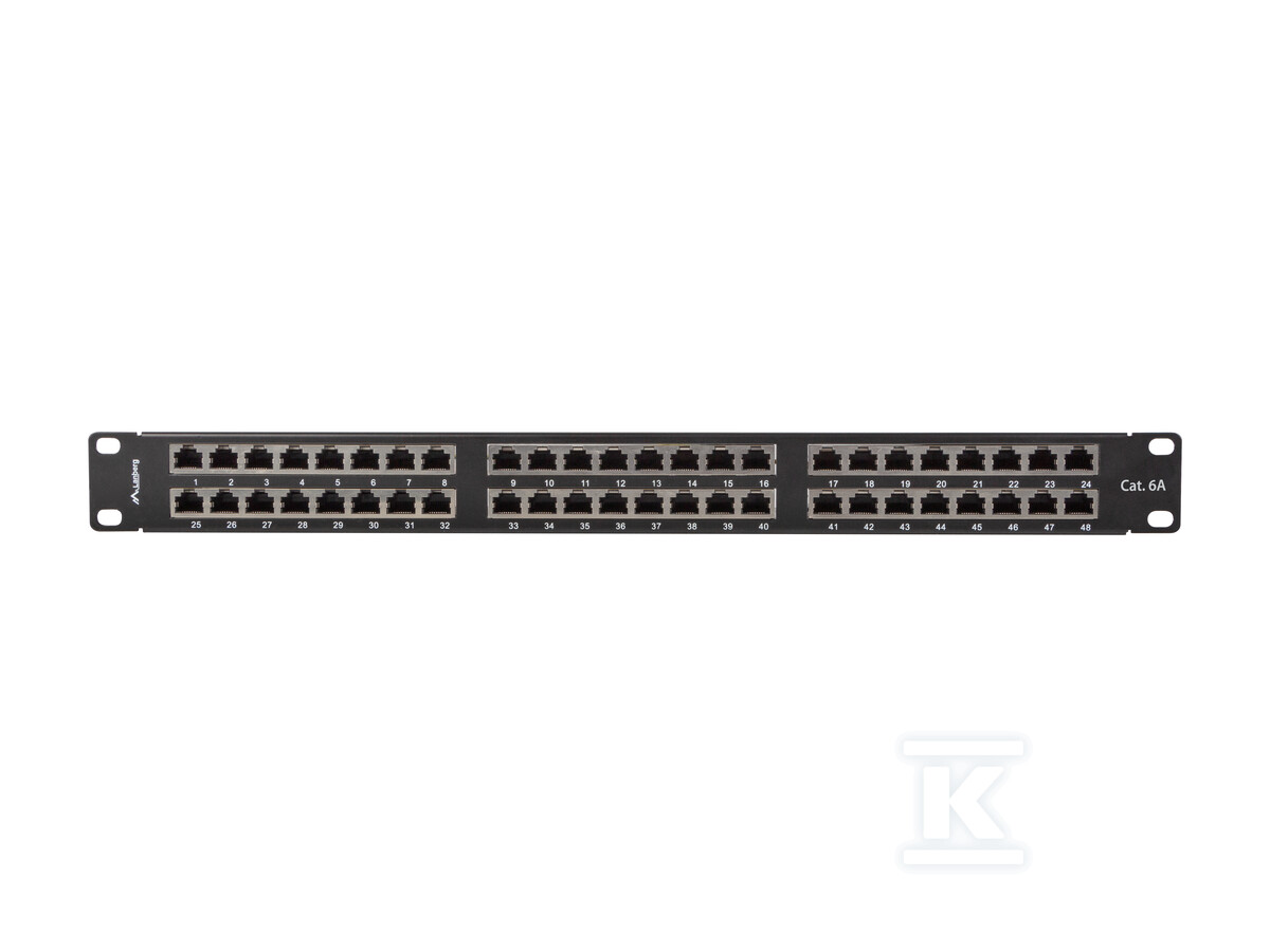 Patch panel 48 портів 1U 19" кат. 6A - PPSA-1048-B