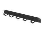 Органайзер кабелів 19" 1U з 5 металевими тримачами типу B чорний