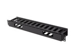 Organisateur de câbles 19" 1U en plastique avec cache type A noir
