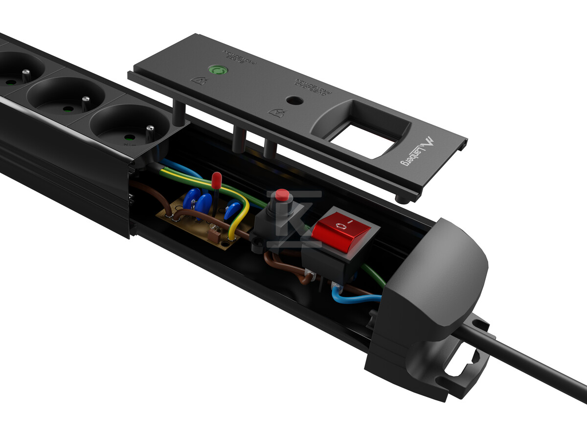 Regleta de enchufes SP1 1,5m 5x 230 V - SP1-05F-0150-BK