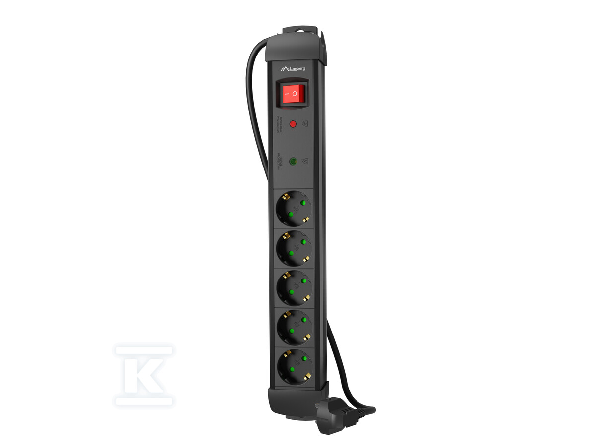 Regleta de enchufes SP1 1,5m 5x 230 V - SP1-05F-0150-BK