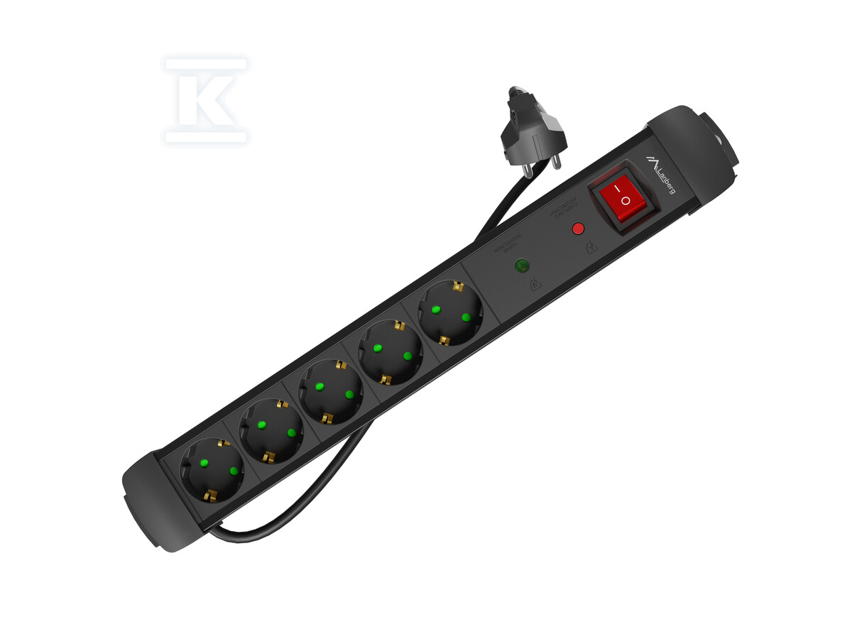 Regleta de enchufes SP1 1,5m 5x 230 V - SP1-05F-0150-BK