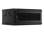 Шафа інсталяційна RACK підвісна 19" 4U 600x450 чорна двері перфоровані (розбірна)