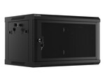 Шафа інсталяційна RACK підвісна 19" 6U 600x450 чорна перфоровані двері (розбірна конструкція)