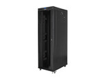 Стелаж інсталяційний RACK стійка 19" 42U 800x1200 чорні скляні двері LCD (розбірна конструкція) V2