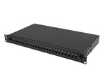 Fiber optic patch panel 24xST / 24xFC D-HOLE RACK 19" 1U black + accessories