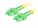 Patchcord światłowodowy SM SC/APC-SC/APC duplex 3.0 mm LSZH G657A1 15m żółty