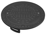 Cast iron manhole 425mm kl.D400/40T round for telescopic tube 2 bolts (for wells 425, Tegra 425)