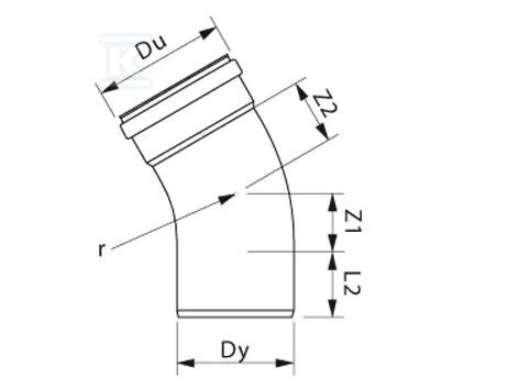 PVC koleno 200/30 za spoljnu - 3041340