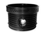 Kineta PP 1000x400 przelotowa 0st. typ I, do rury wznoszącej korugowanej 1000mm oraz rury wlotowej gładkiej 400mm, z uszczelką, kolor czarny (Tegra 1000)