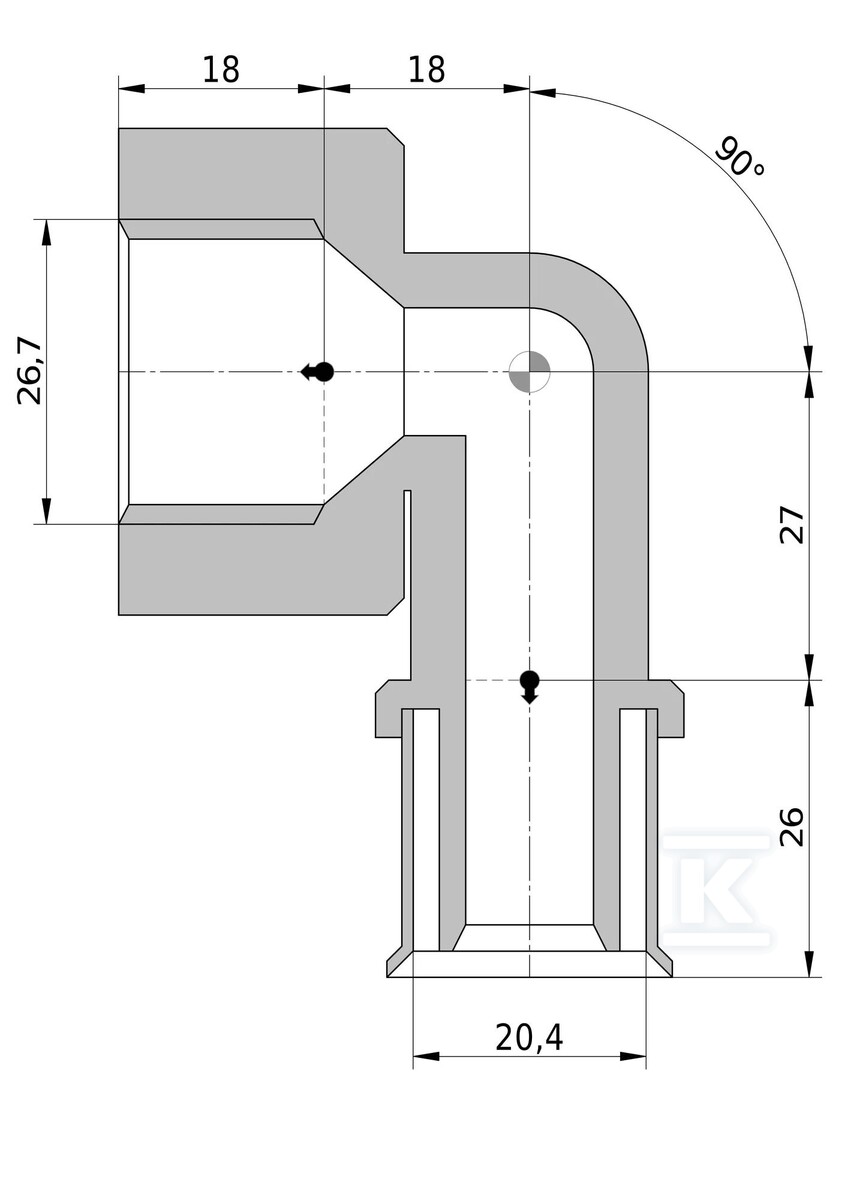 Koleno GW K5 C/Z voda PN10 20/ - 3079784