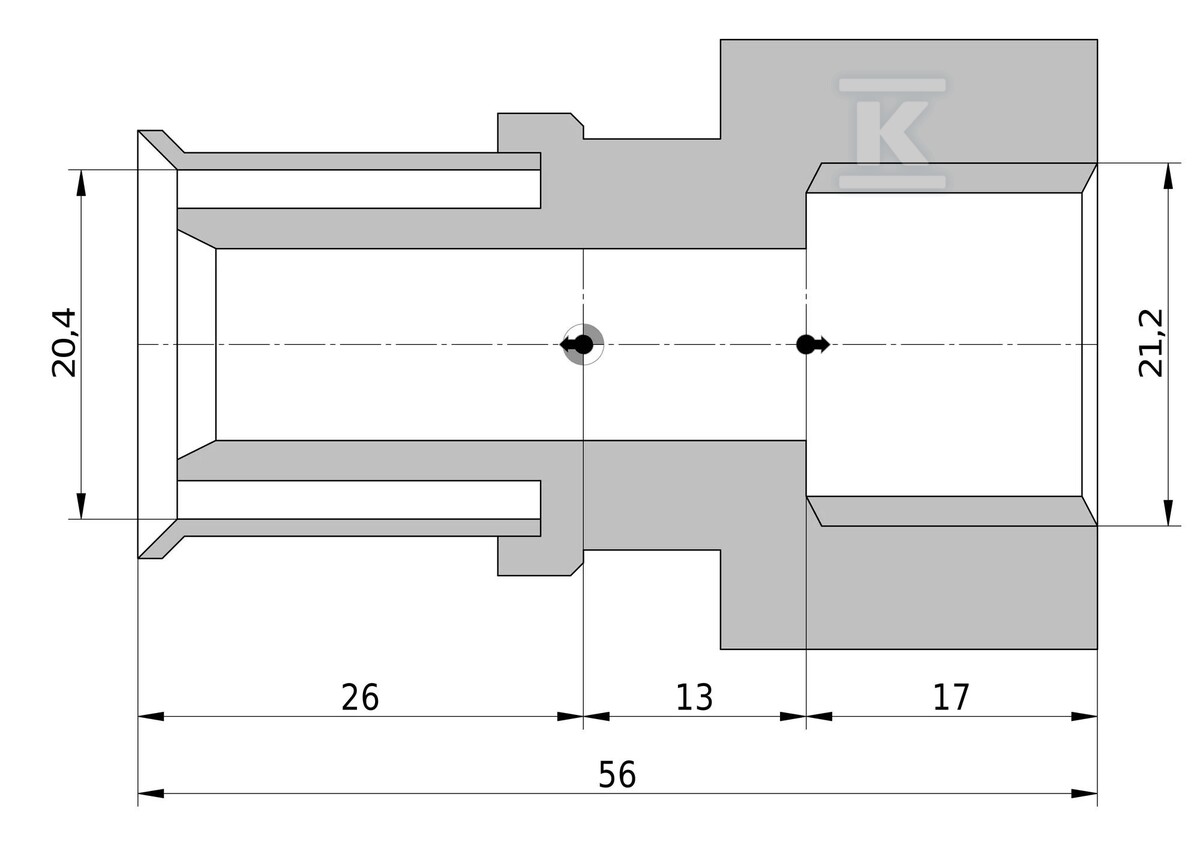 Fitting GW K5 C/Z water PN10 20/ 1/2" - 3079790