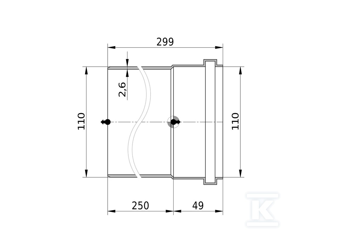 PVC rúrka 110x2,6x250 sanitárna šedá - 3043781