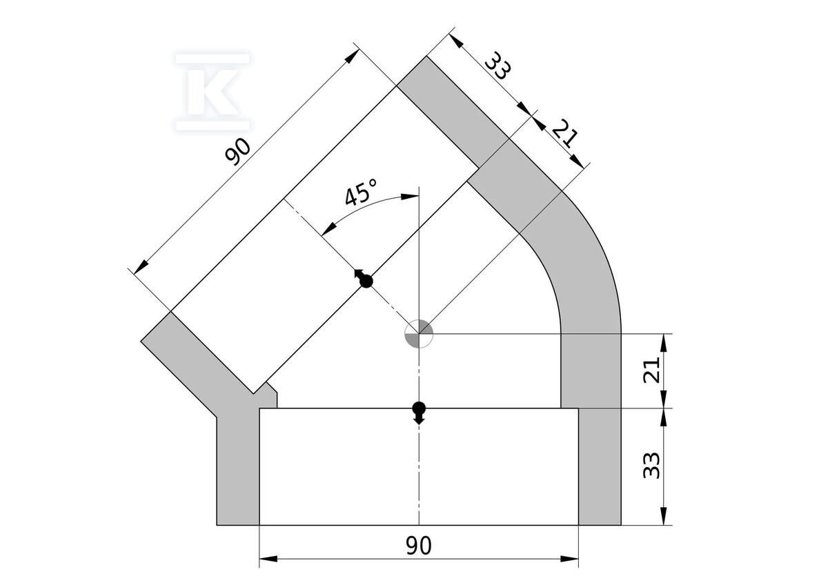 Elbow 90x45 PN20/20C EK - 3079514