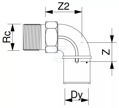 GZ koleno K5 C/Z voda PN10 20/ - 3079777