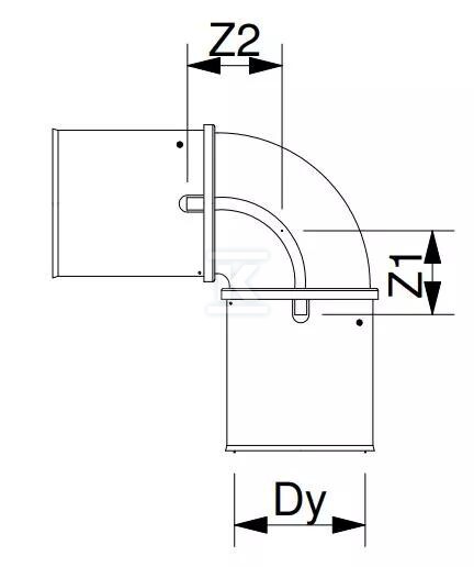 Koleno K5 C/Z voda PN10 25X90 - 3079770